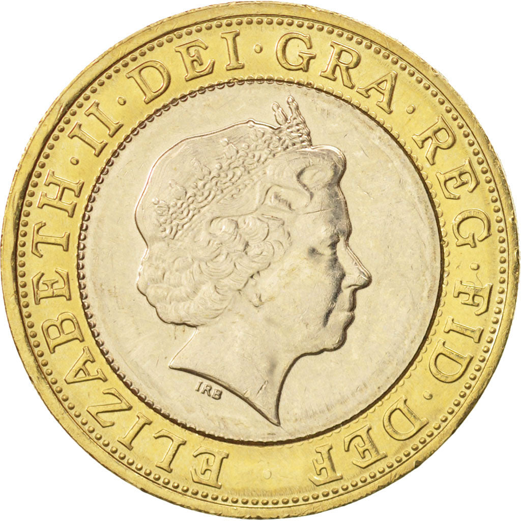 Great Britain, Elizabeth II, 2 Pounds, 2008, AU(50-53), Bi-Metallic, KM:1106