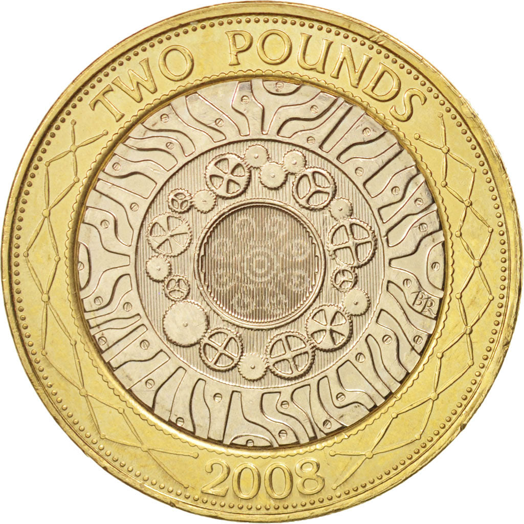 Great Britain, Elizabeth II, 2 Pounds, 2008, AU(50-53), Bi-Metallic, KM:1106