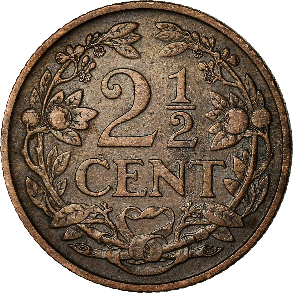 Moeda, Países Baixos, Wilhelmina I, 2-1/2 Cent, 1916, EF(40-45), Bronze, KM:150