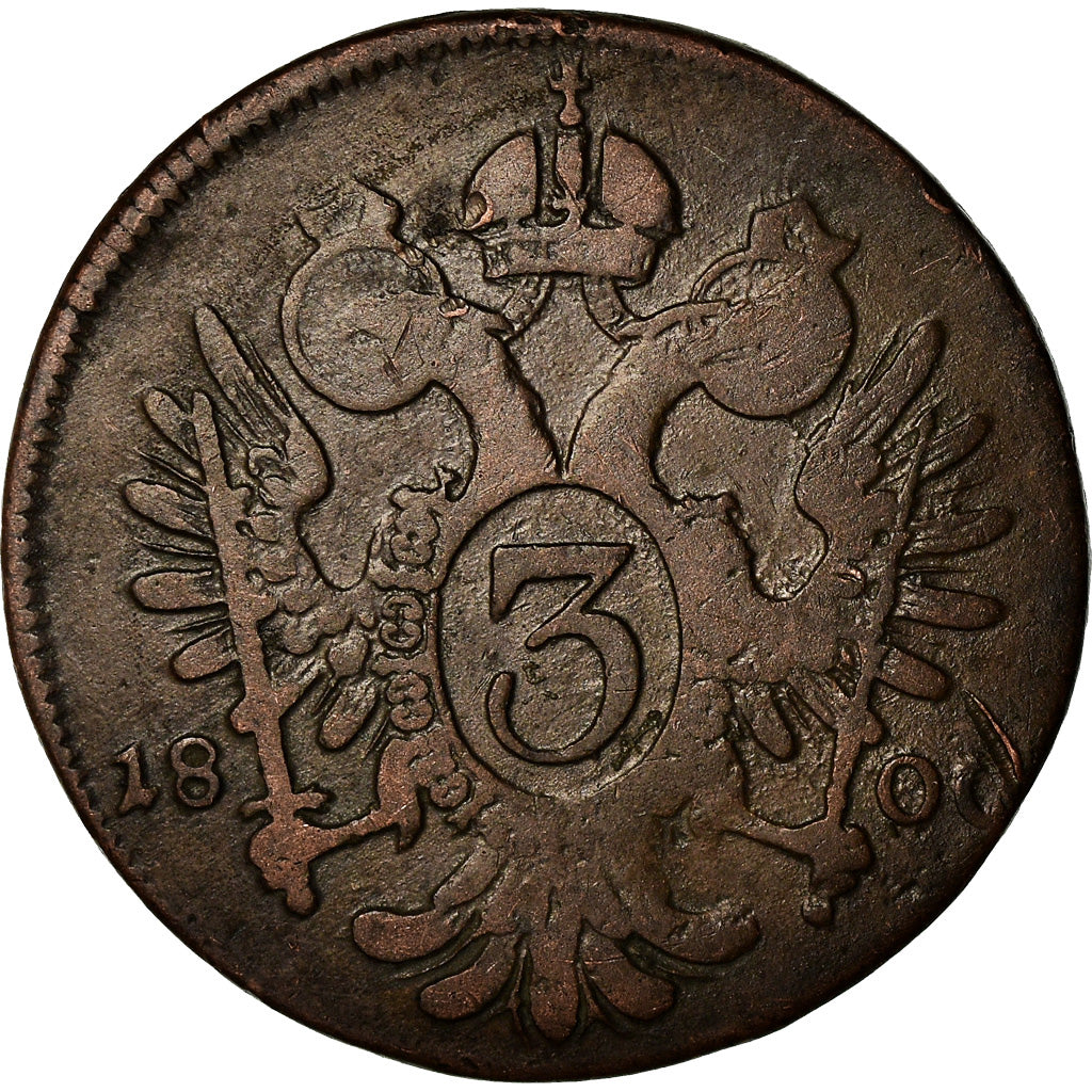 Coin, Austria, Franz II (I), 3 Kreuzer, 1800, VF(20-25), Copper, KM:2115.3