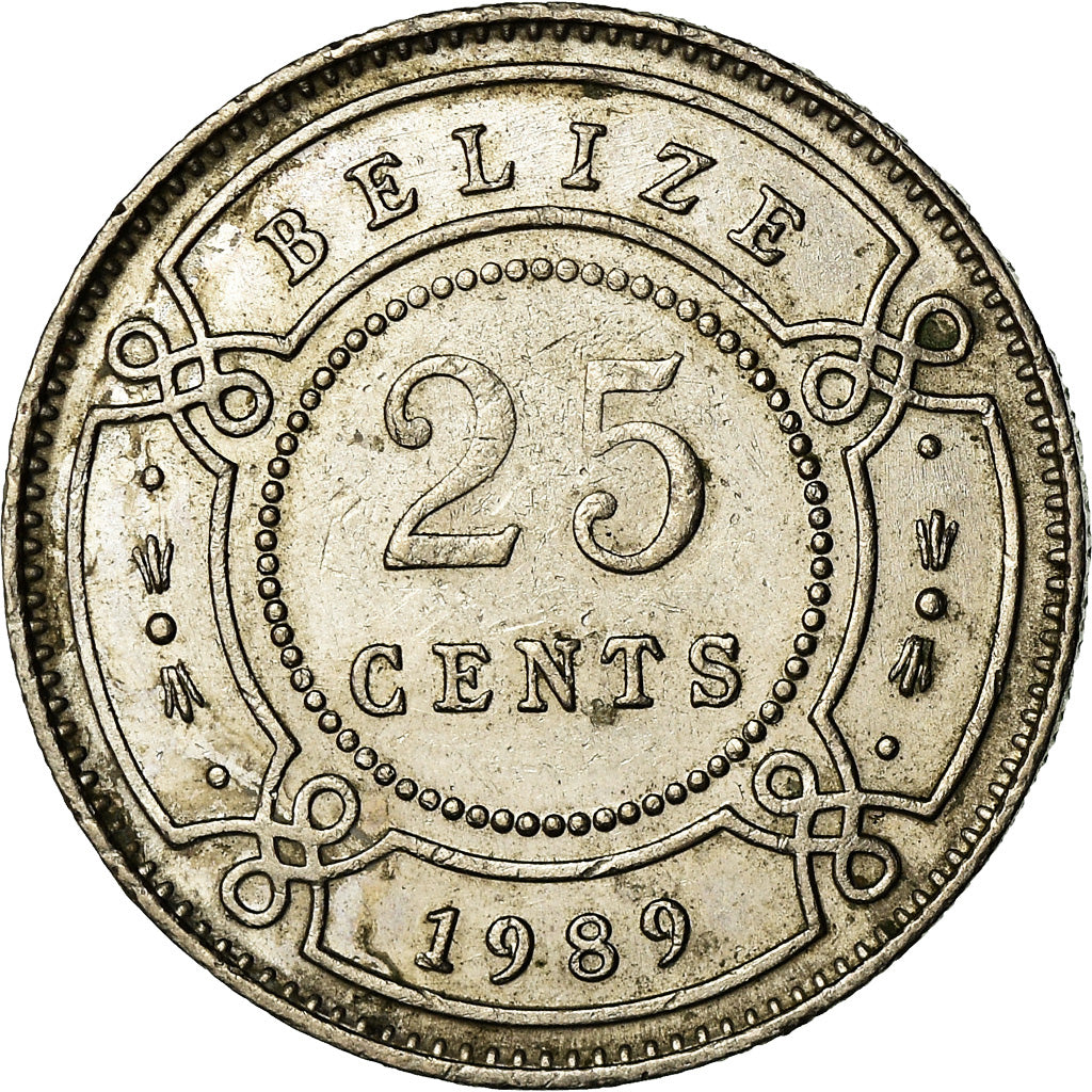 Coin, Belize, 25 Cents, 1989, Franklin Mint, EF(40-45), Copper-nickel, KM:36