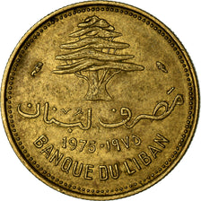 Coin, Lebanon, 10 Piastres, 1975, Paris, EF(40-45), Nickel-brass, KM:26