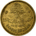 Coin, Lebanon, 10 Piastres, 1975, Paris, EF(40-45), Nickel-brass, KM:26