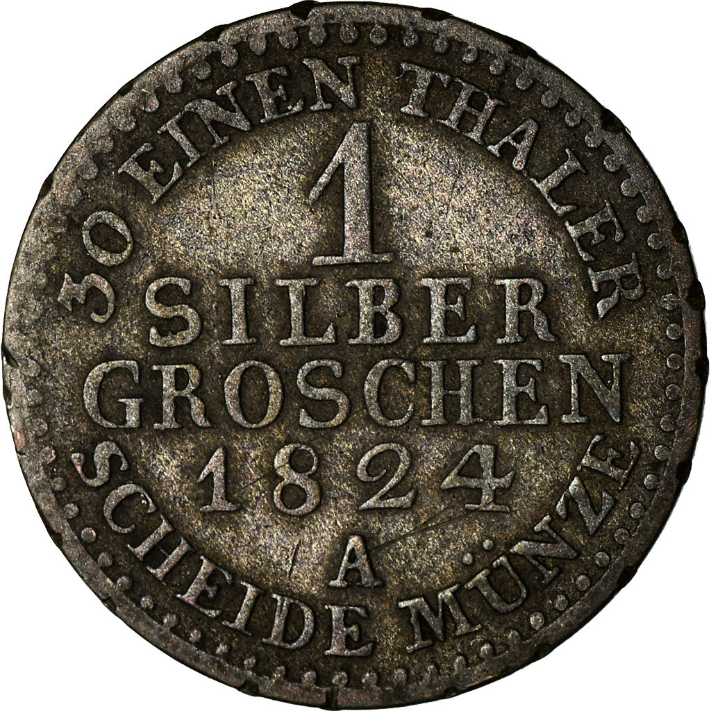 Moneta, Stati tedeschi, PRUSSIA, Friedrich Wilhelm III, Groschen, 1824, MB+