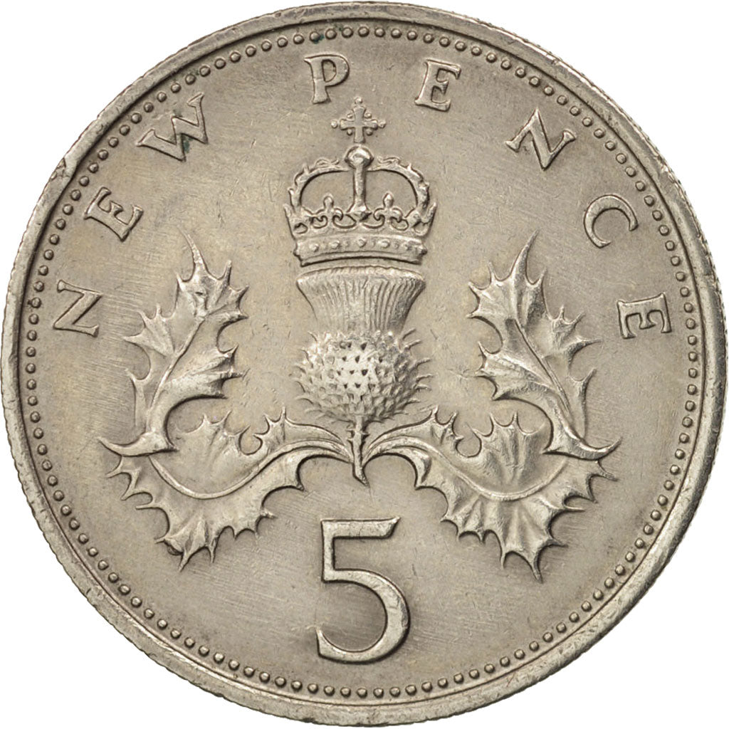 Monnaie, Grande-Bretagne, Elizabeth II, 5 New Pence, 1970, TTB, Copper-nickel