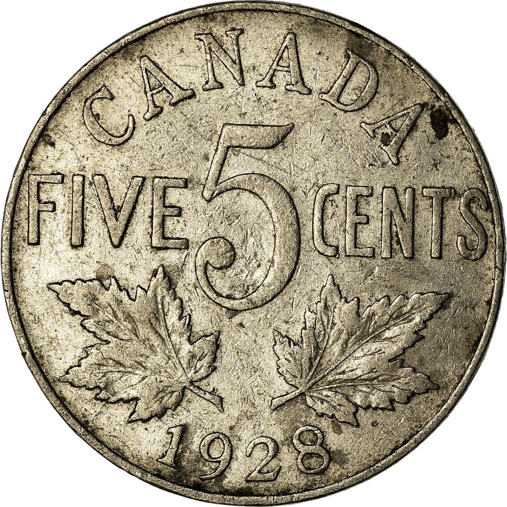 Coin, Canada, George V, 5 Cents, 1928, Royal Canadian Mint, Ottawa, MS(63)