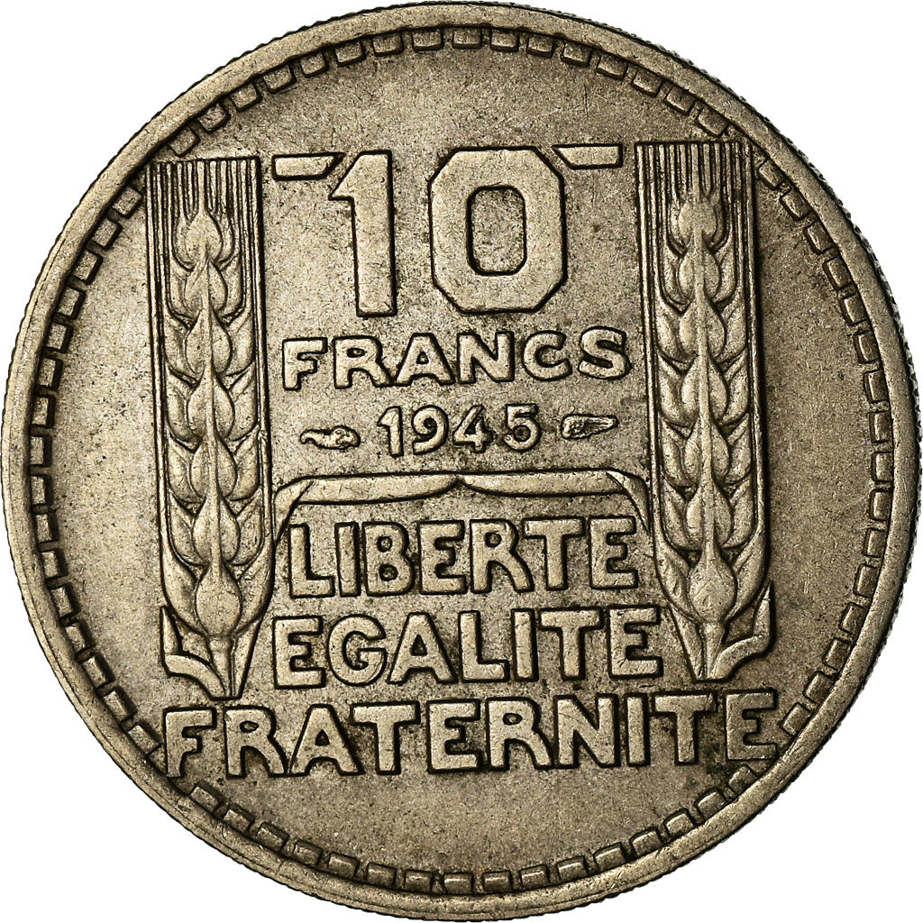 Monnaie, France, Turin, 10 Francs, 1945, Paris, TB+, Copper-nickel
