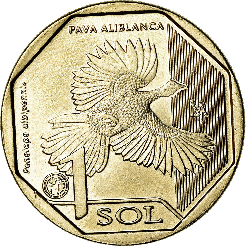 Moeda, Peru, Pénélope à ailes blanches, Sol, 2018, Lima, MS(60-62)