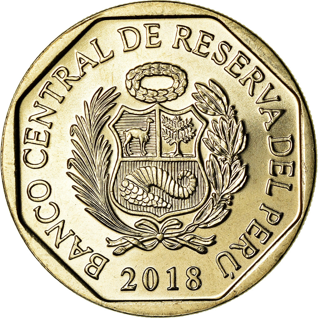 Coin, Peru, Jaguar, Sol, 2018, Lima, MS(63), Nickel-brass, KM:New
