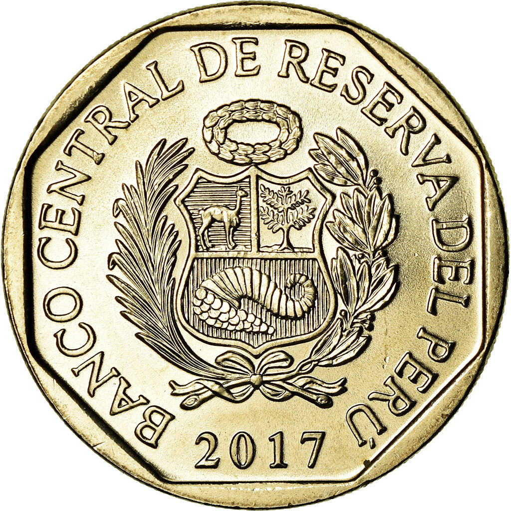 Coin, Peru, Crocodile de Tumbes, Sol, 2017, Lima, MS(63), Nickel-brass, KM:404
