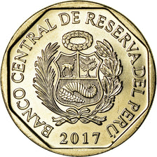 Coin, Peru, Crocodile de Tumbes, Sol, 2017, Lima, MS(63), Nickel-brass, KM:404