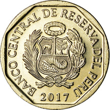 Coin, Peru, Ours à lunettes, Sol, 2017, Lima, MS(63), Nickel-brass, KM:403