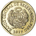 Coin, Peru, Ours à lunettes, Sol, 2017, Lima, MS(63), Nickel-brass, KM:403