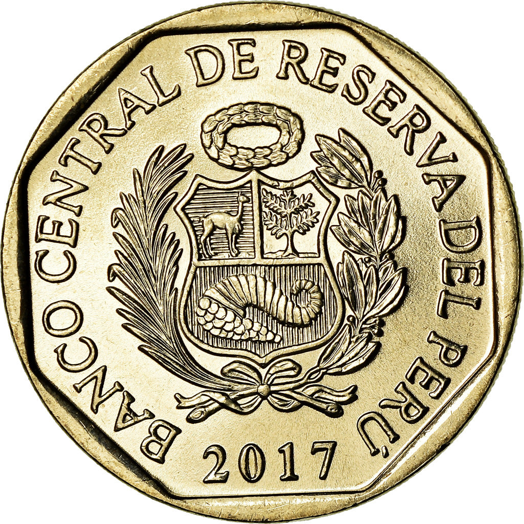 Coin, Peru, Condor des Andes, Sol, 2017, Lima, MS(63), Nickel-brass, KM:405