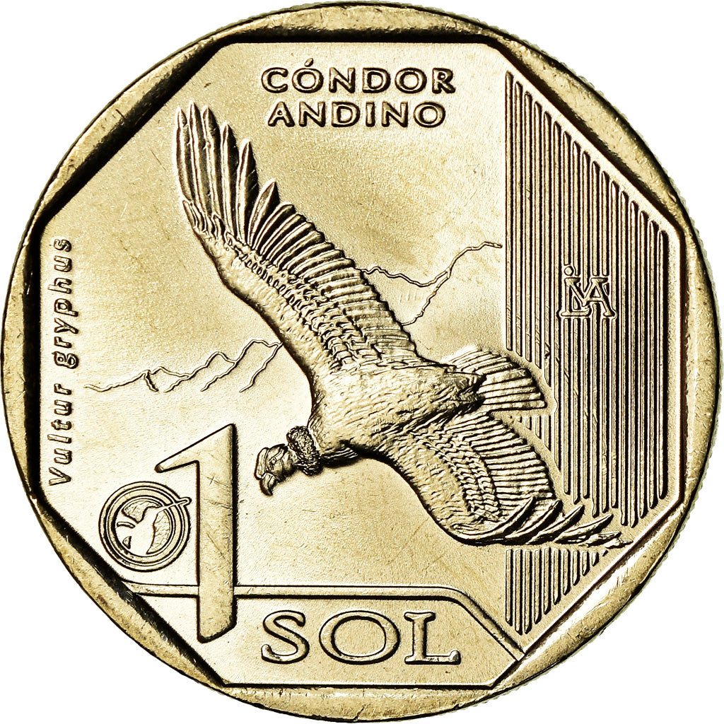 Coin, Peru, Condor des Andes, Sol, 2017, Lima, MS(63), Nickel-brass, KM:405