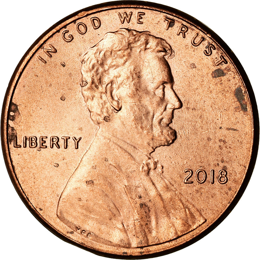 Monnaie, États-Unis, Cent, 2018, Philadelphie, TTB, Copper Plated Steel, KM:New
