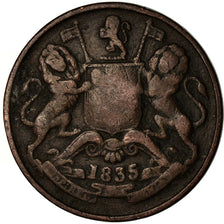 Coin, INDIA-BRITISH, 1/2 Anna, 1835, VF(20-25), Copper, KM:447.1