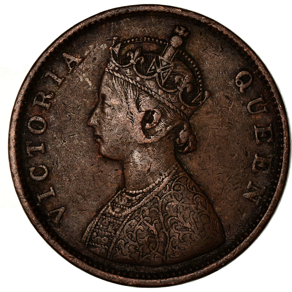 Monnaie, INDIA-BRITISH, Victoria, 1/2 Anna, 1862, TB+, Cuivre, KM:468