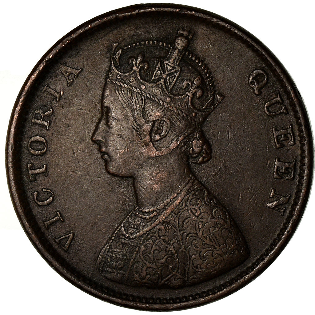 Coin, INDIA-BRITISH, Victoria, 1/2 Anna, 1862, VF(30-35), Copper, KM:468