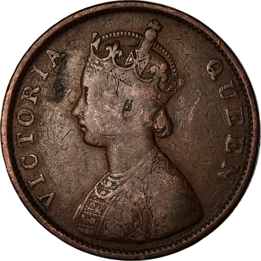 Monnaie, INDIA-BRITISH, Victoria, 1/2 Anna, 1862, TB, Cuivre, KM:468