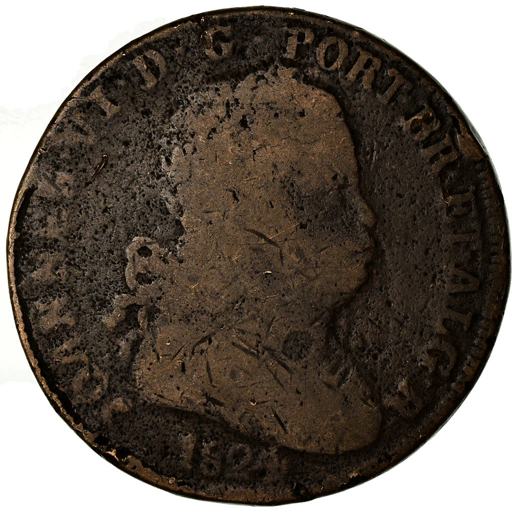 Münze, Portugal, Jo, 40 Reis, Pataco, 1824, SGE+, Bronze, KM:370