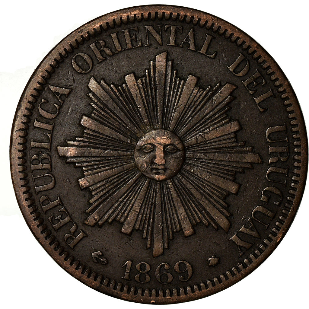 Coin, Uruguay, 4 Centesimos, 1869, Uruguay Mint, Paris, Berlin, Vienna