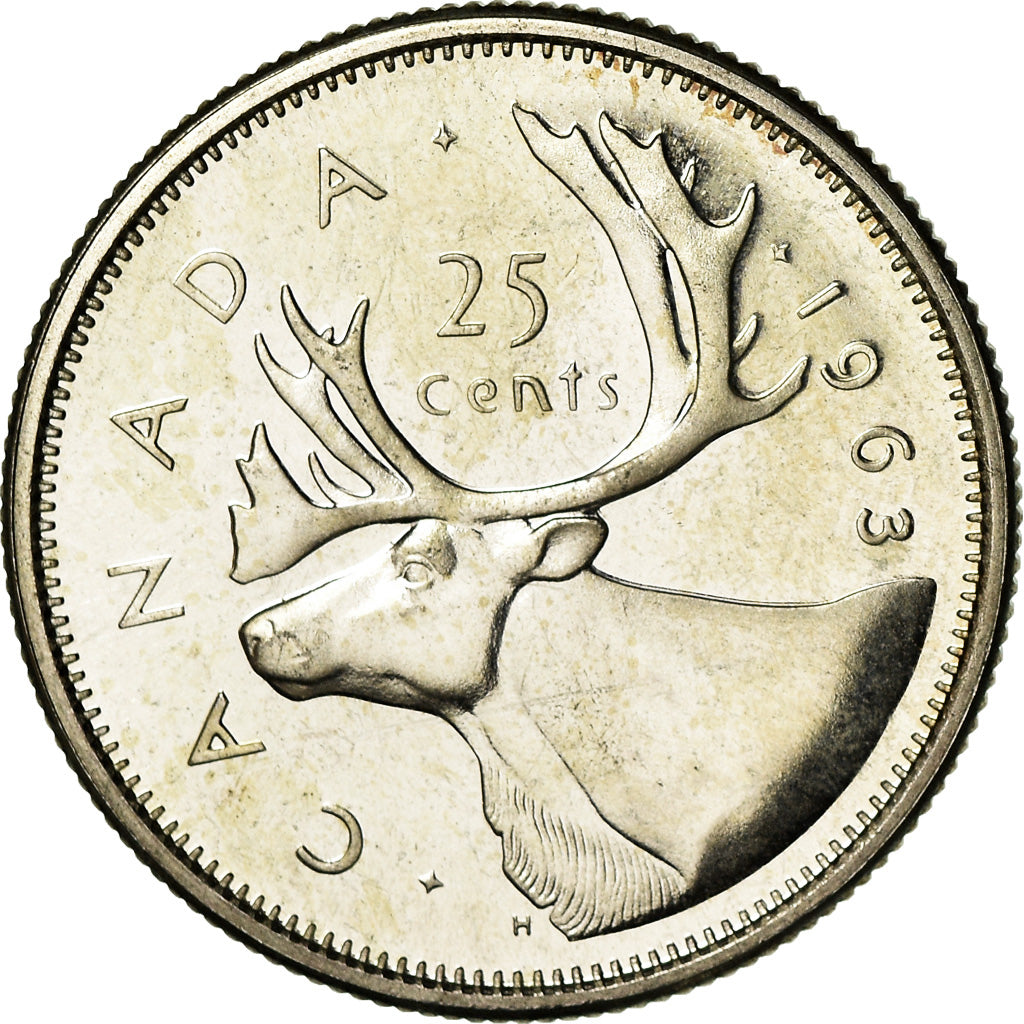 Coin, Canada, Elizabeth II, 25 Cents, 1963, Royal Canadian Mint, Ottawa