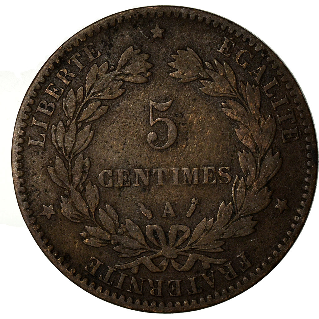Coin, France, Cérès, 5 Centimes, 1885, Paris, F(12-15), Bronze, KM:821.1