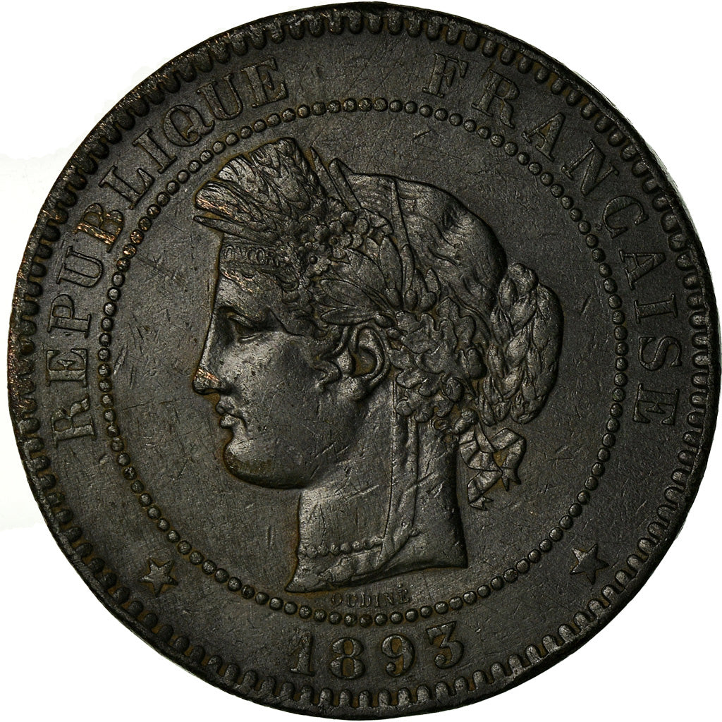 Monnaie, France, Cérès, 10 Centimes, 1893, Paris, TB+, Bronze, KM:815.1