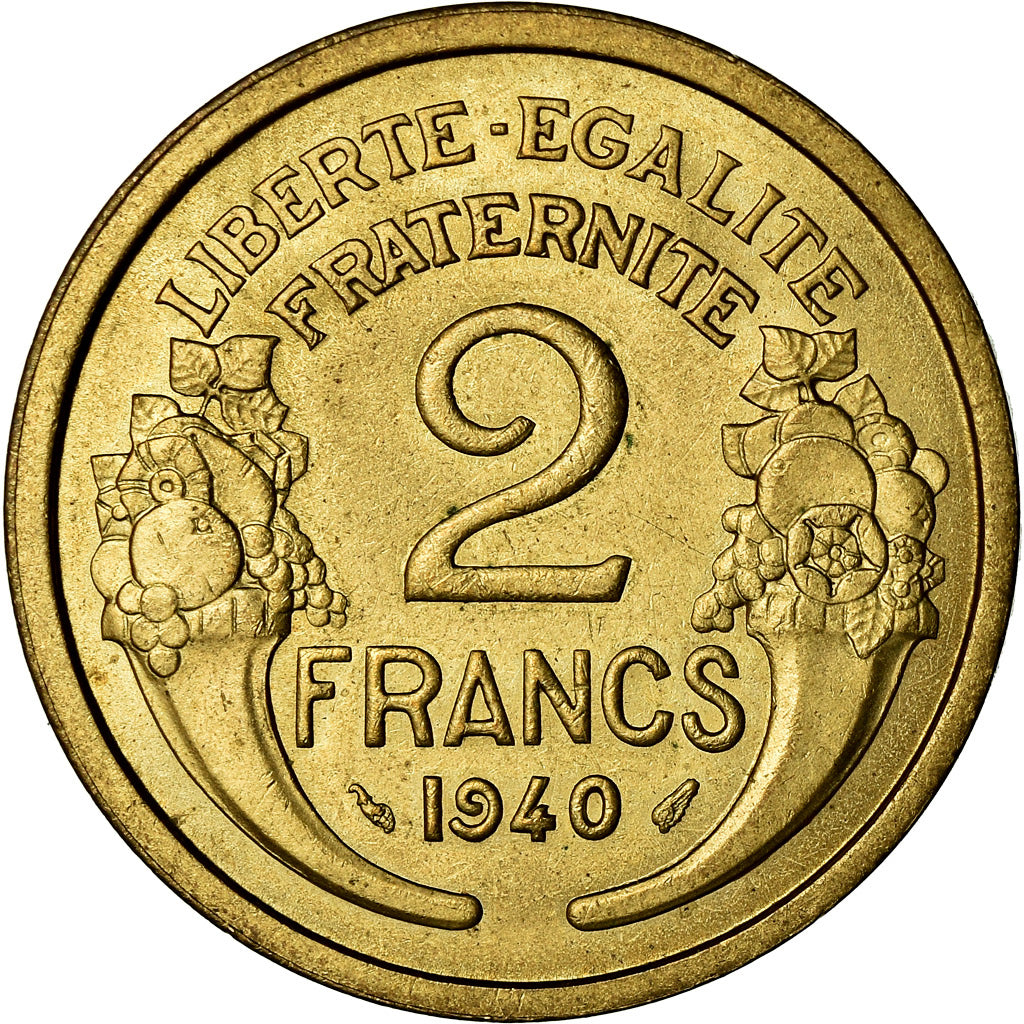 Monnaie, France, Morlon, 2 Francs, 1940, Paris, TTB, Aluminum-Bronze
