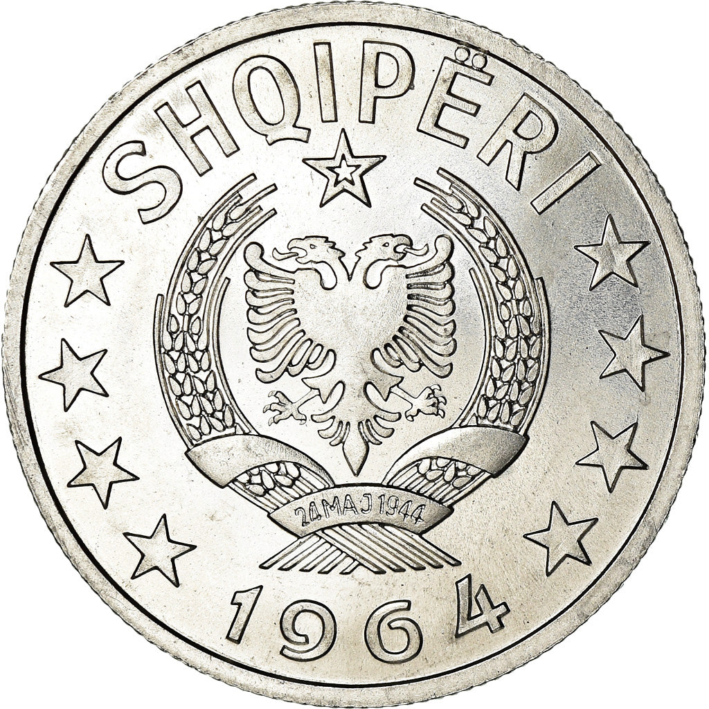 Coin, Albania, Lek, 1964, Rome, MS(60-62), Aluminum, KM:43