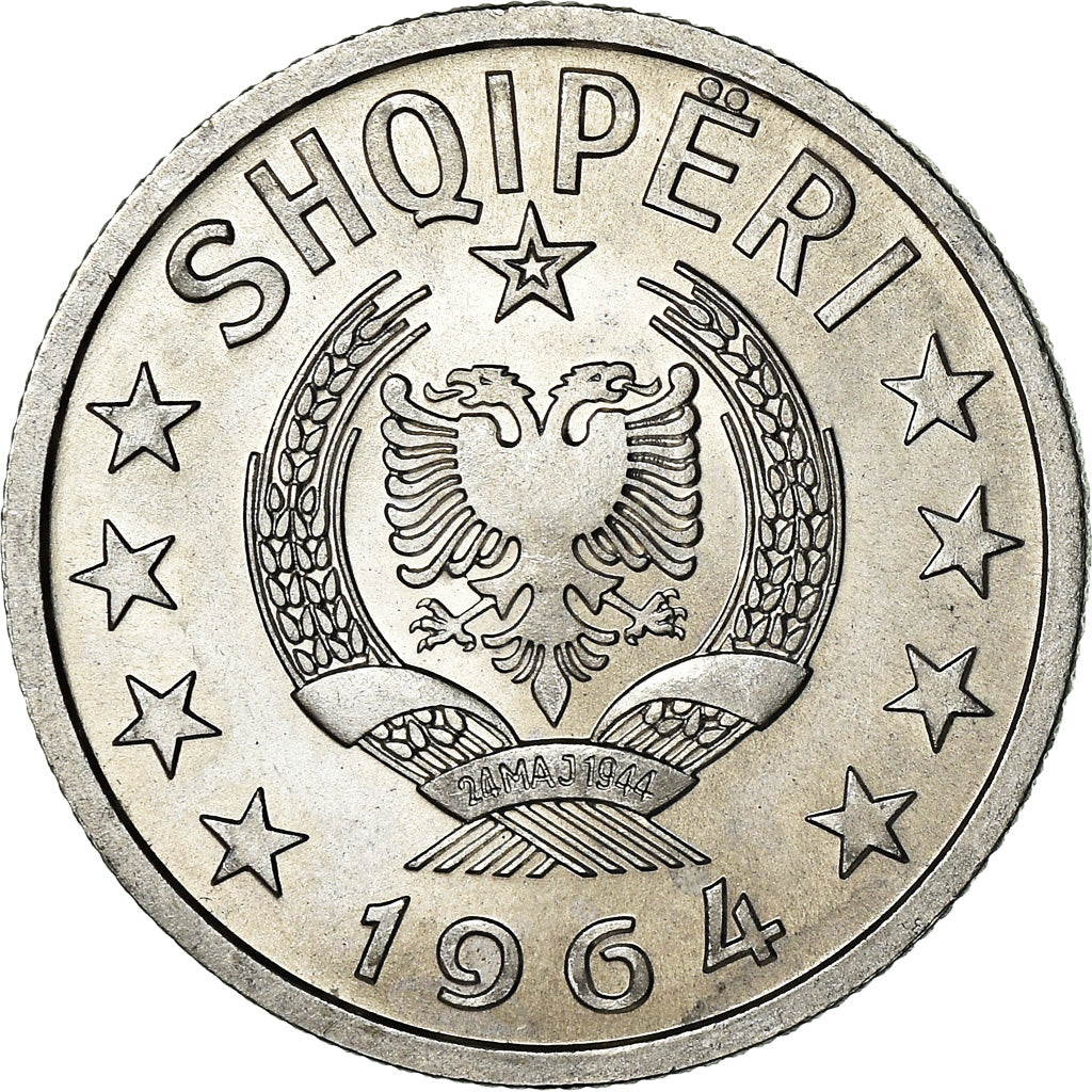 Coin, Albania, 20 Qindarka, 1964, Rome, AU(55-58), Aluminum, KM:41