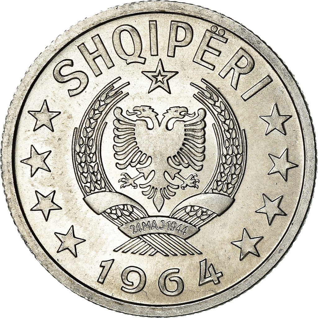 Coin, Albania, 20 Qindarka, 1964, Rome, MS(60-62), Aluminum, KM:41