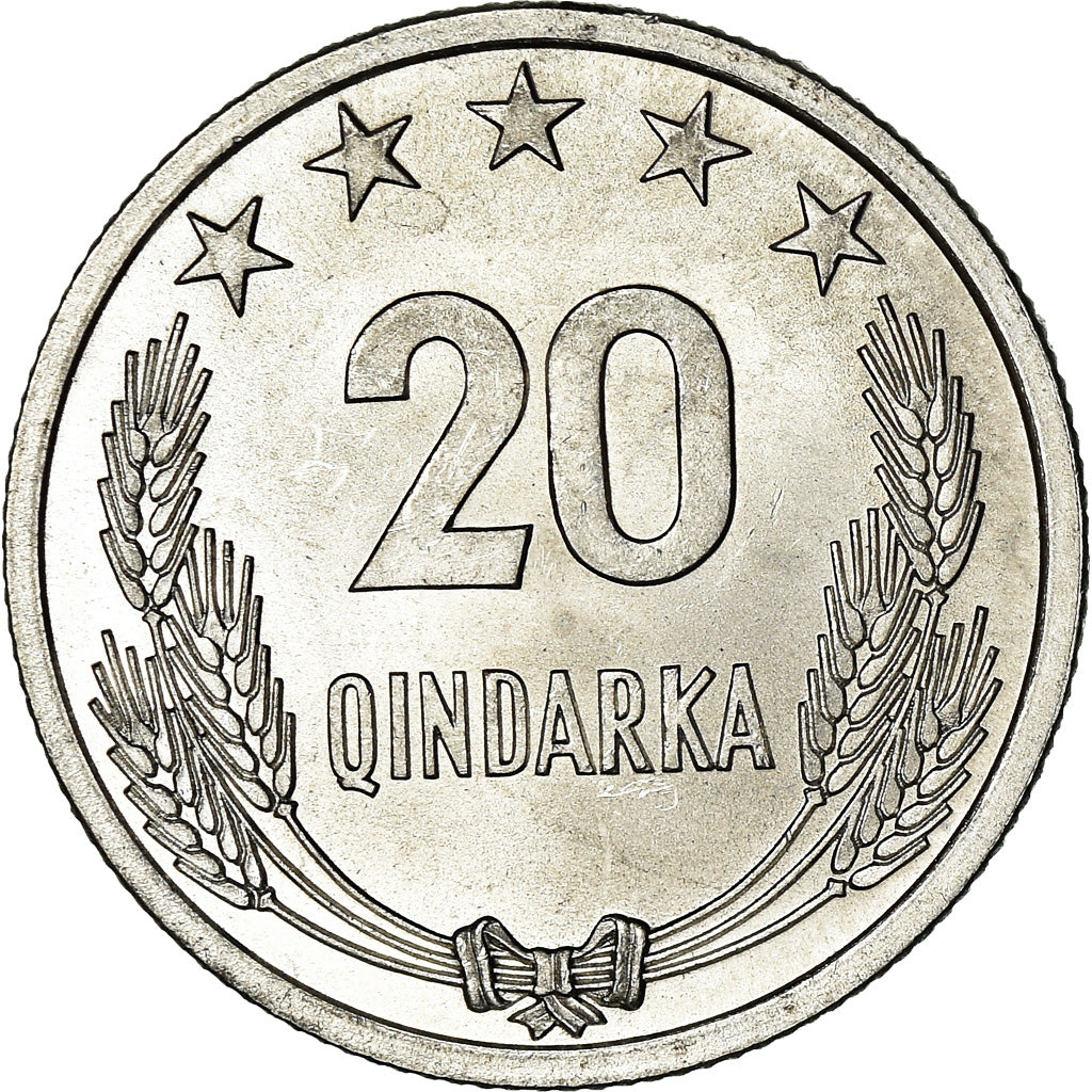 Coin, Albania, 20 Qindarka, 1964, Rome, MS(60-62), Aluminum, KM:41