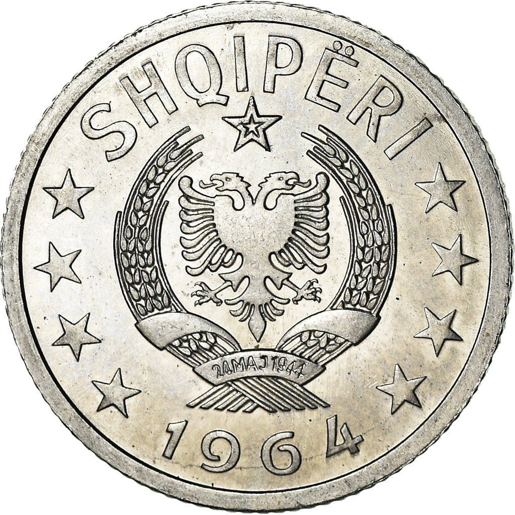 Coin, Albania, 5 Qindarka, 1964, Rome, AU(55-58), Aluminum, KM:39