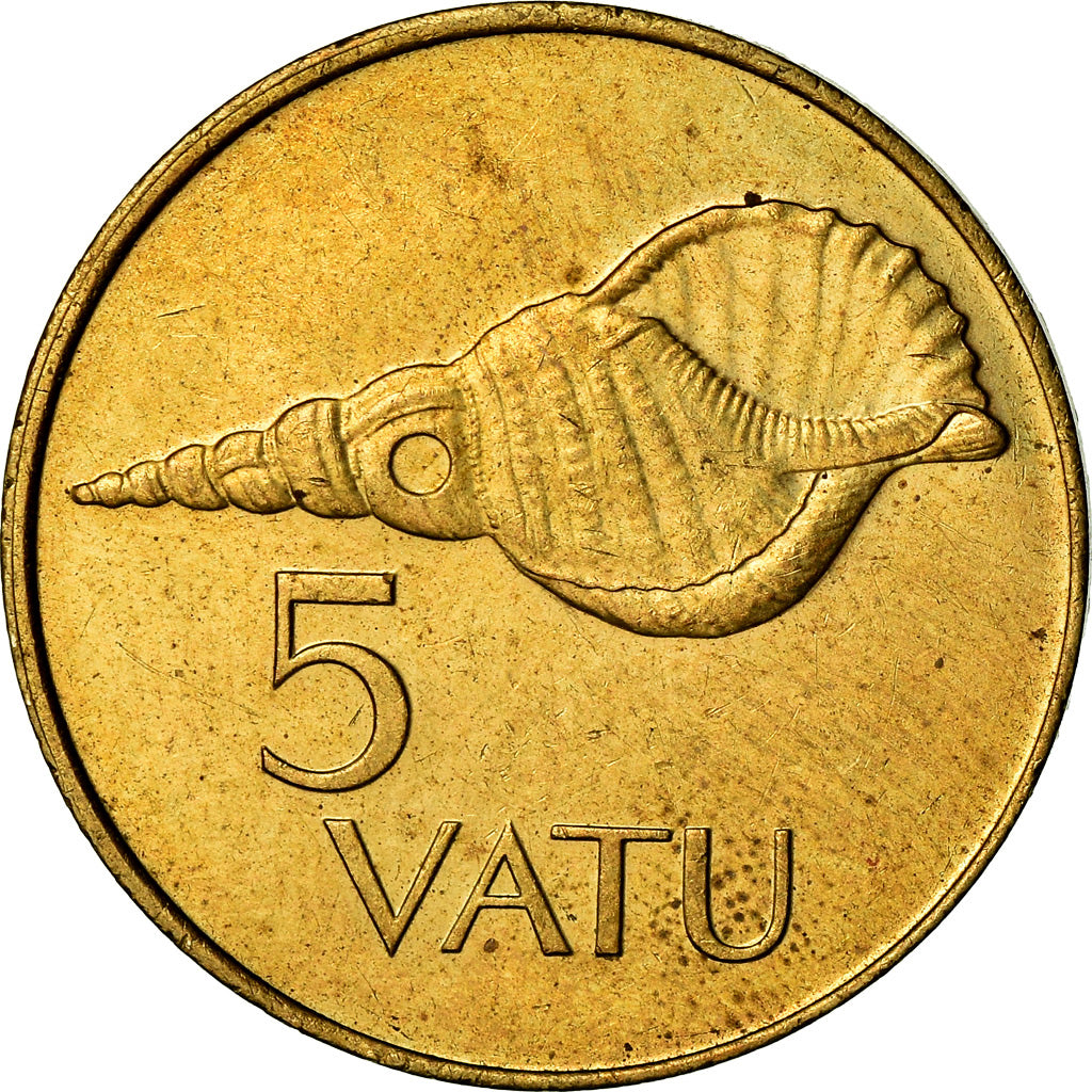 Coin, Vanuatu, 5 Vatu, 1995, British Royal Mint, VF(30-35), Nickel-brass, KM:5