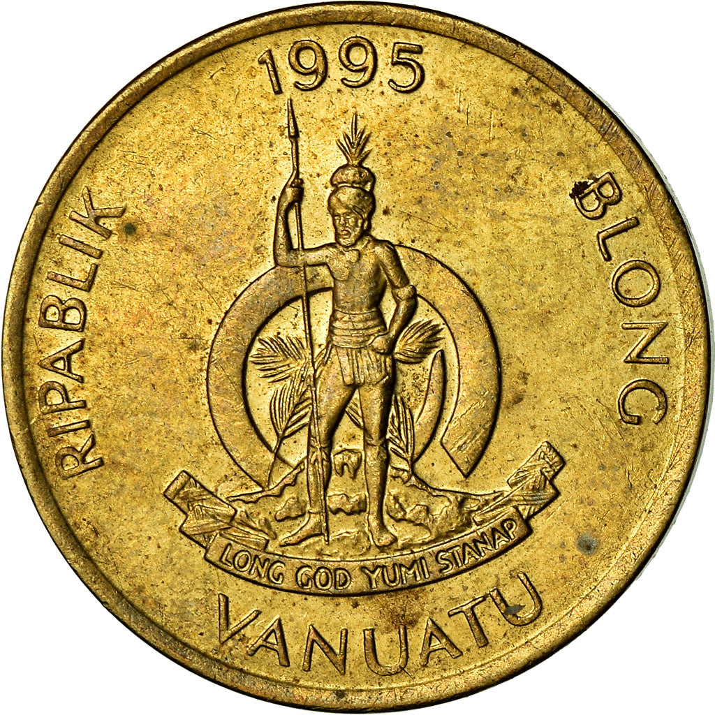 Coin, Vanuatu, 2 Vatu, 1995, British Royal Mint, VF(30-35), Nickel-brass, KM:4