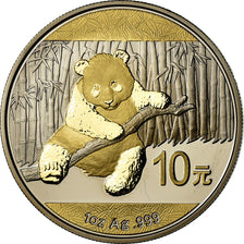 Moneta, Cina, Panda, 10 Yüan, 2014, FDC, Argento