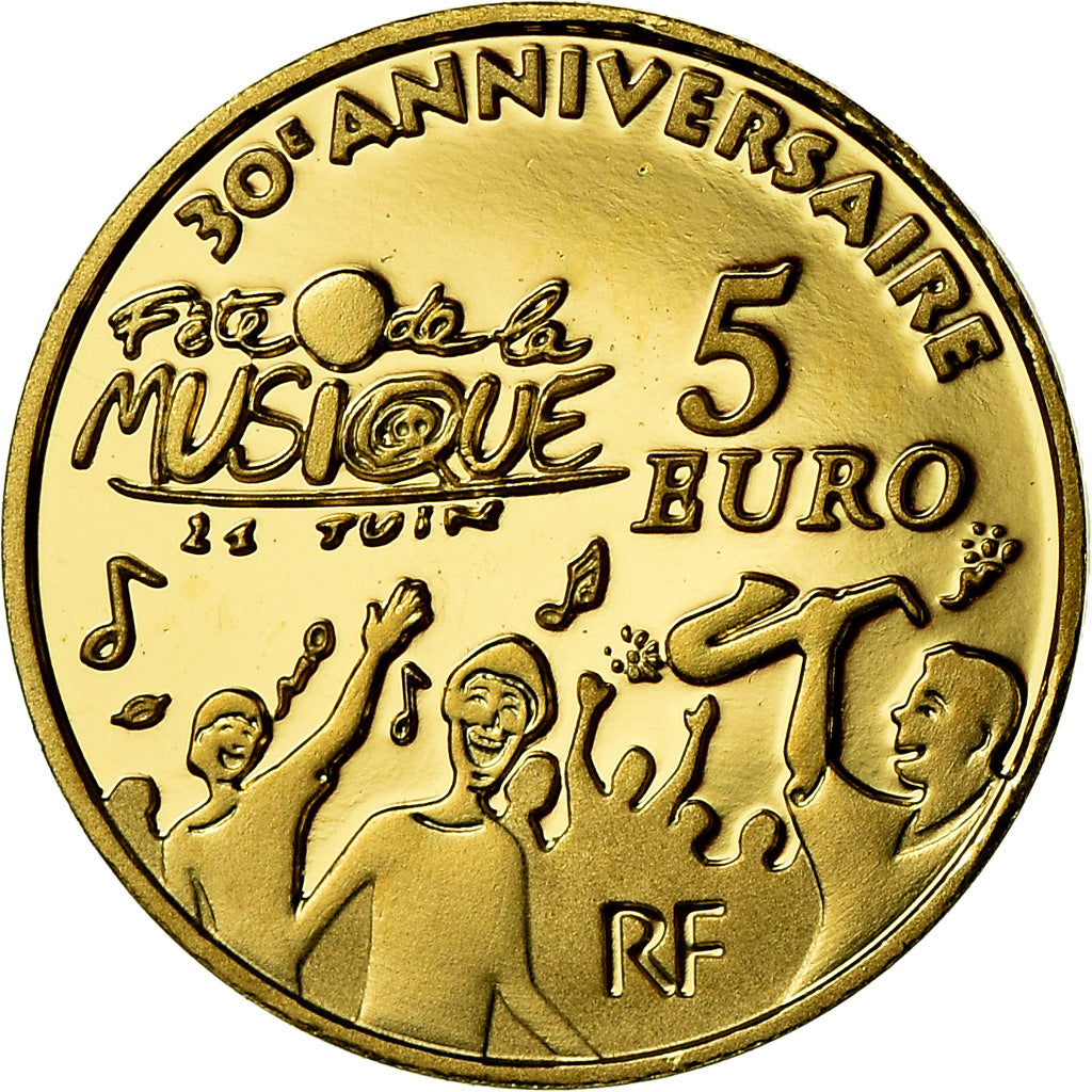 France, 5 Euro, Europa, 2011, MS(65-70), Gold, Gadoury:EU 488, KM:1791