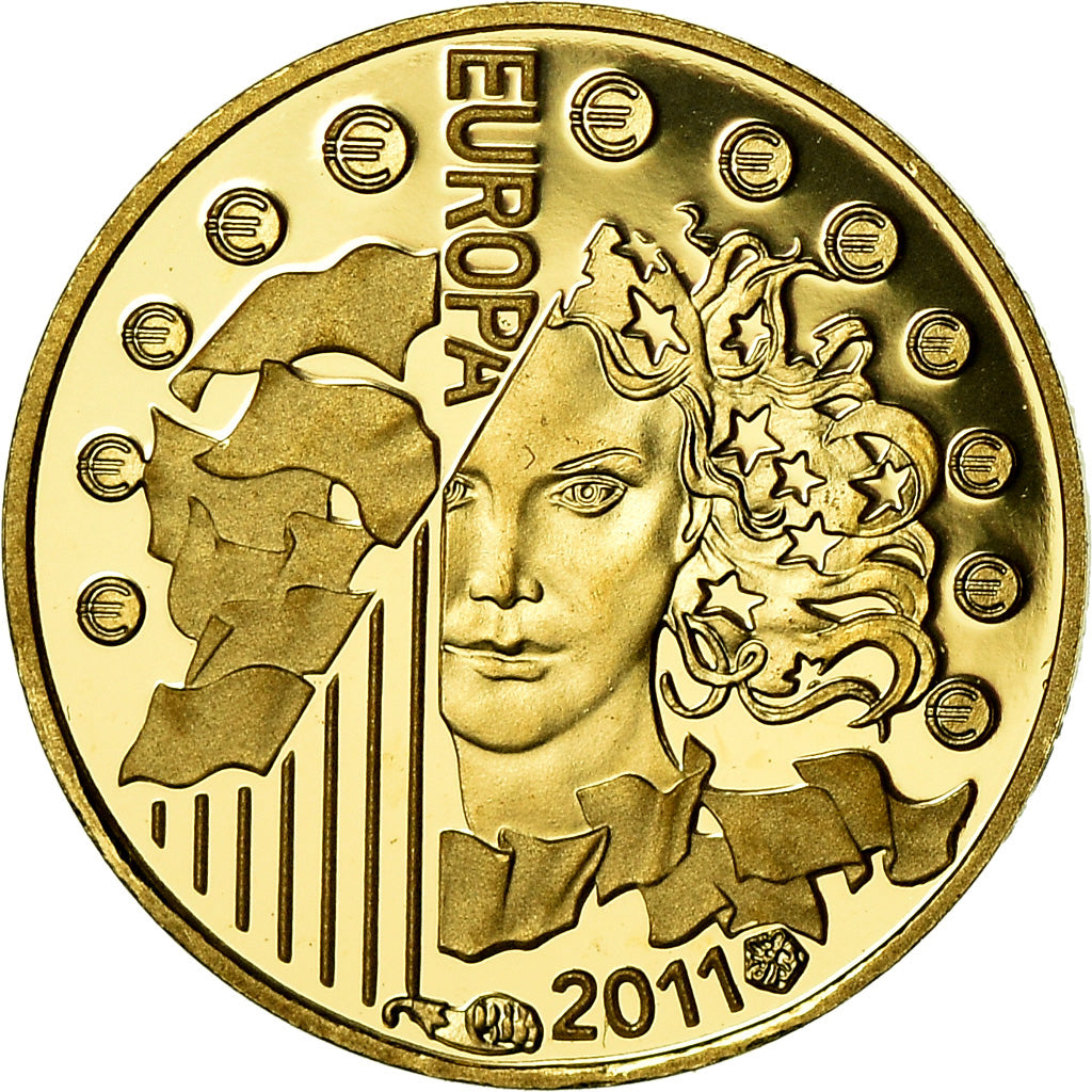 France, 5 Euro, Europa, 2011, MS(65-70), Gold, Gadoury:EU 488, KM:1791