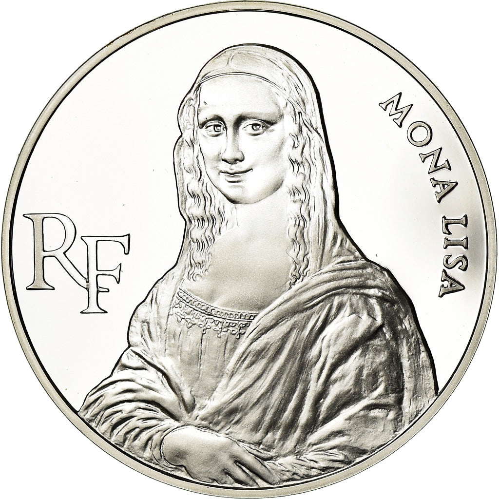 Moeda, França, Mona Lisa, 100 Francs, 1993, BE, MS(65-70), Prata, KM:1017