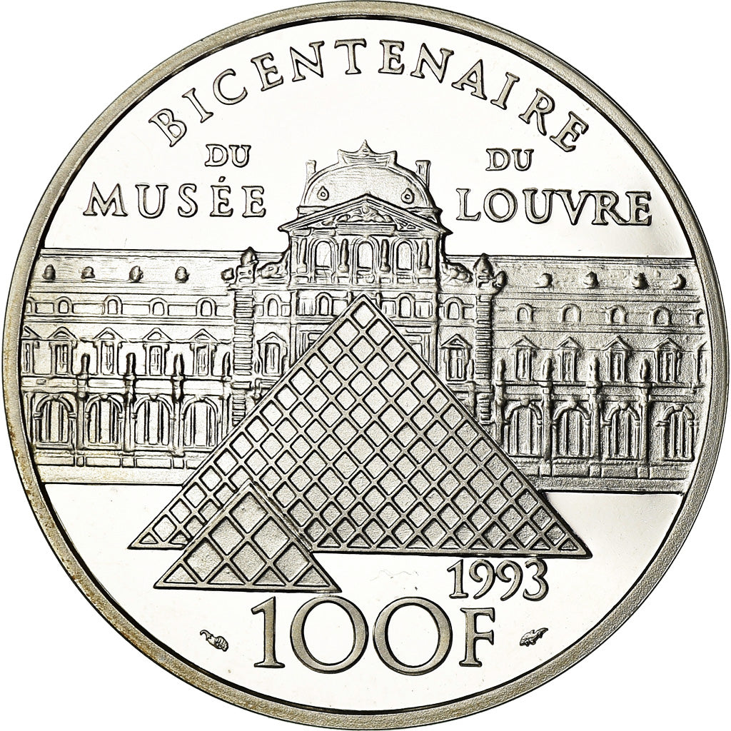 Coin, France, Mona Lisa, 100 Francs, 1993, BE, MS(65-70), Silver, KM:1017