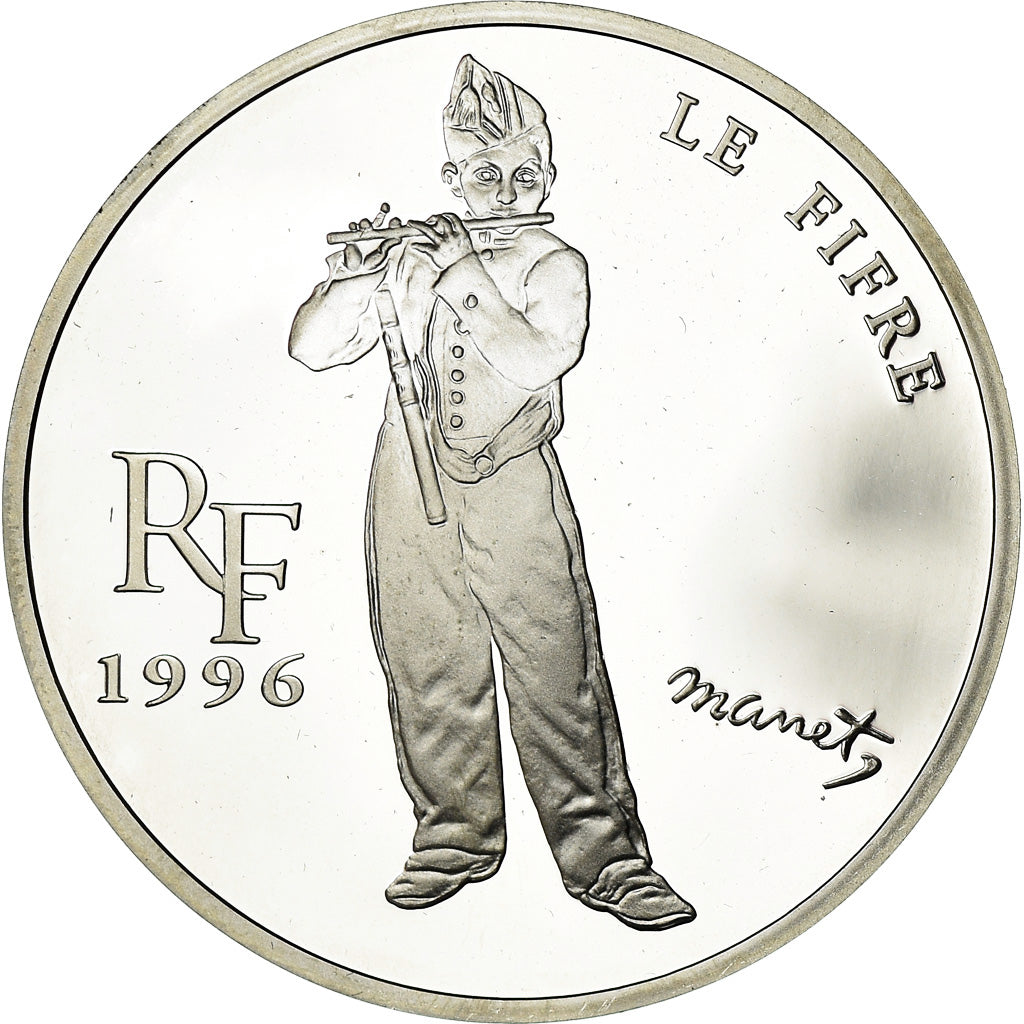 Coin, France, Manet - Le Fifre, 10 Francs-1.5 Euro, 1996, Paris, BE, MS(65-70)