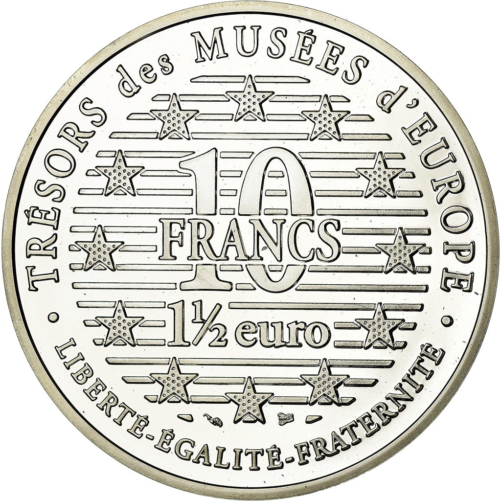 Monnaie, France, L'éléphant, 10 Francs-1.5 Euro, 1996, Paris, BE, FDC, Argent