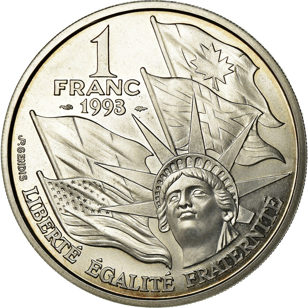 Coin, France, Cinquantenaire du Débarquement, Franc, 1993, Paris, BU
