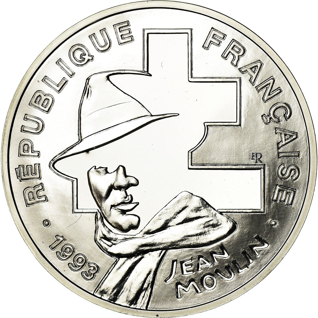 Coin, France, Jean Moulin, 100 Francs, 1993, BE, MS(65-70), Silver, KM:1023