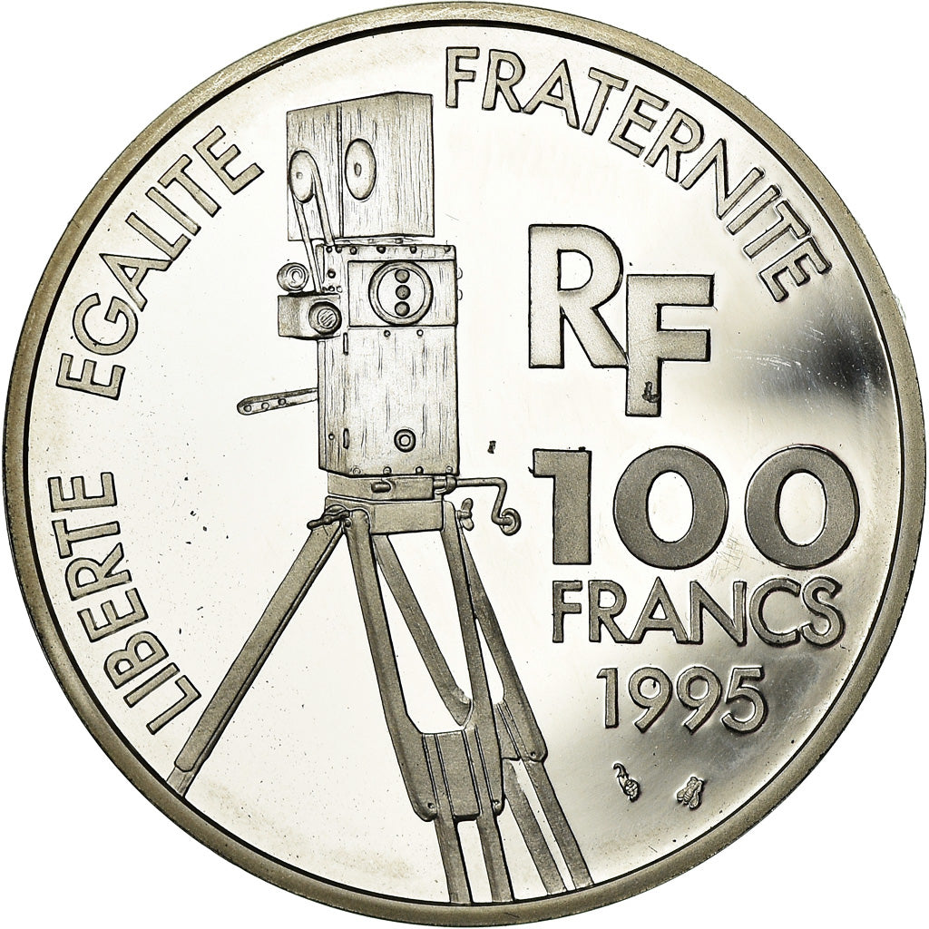 Coin, France, Charlie Chaplin, 100 Francs, 1995, BE, MS(63), Silver, KM:1076
