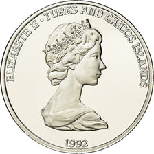 Coin, TURKS & CAICOS ISLANDS, Elizabeth II, Santa Maria, 20 Crowns, 1992, Proof