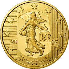 France, 5 Euro, 2007, BE, MS(65-70), Gold, KM:1525