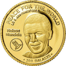 Coin, GAMBIA, THE, 200 Dalasis, 2014, Nelson Mandela, MS(65-70), Gold